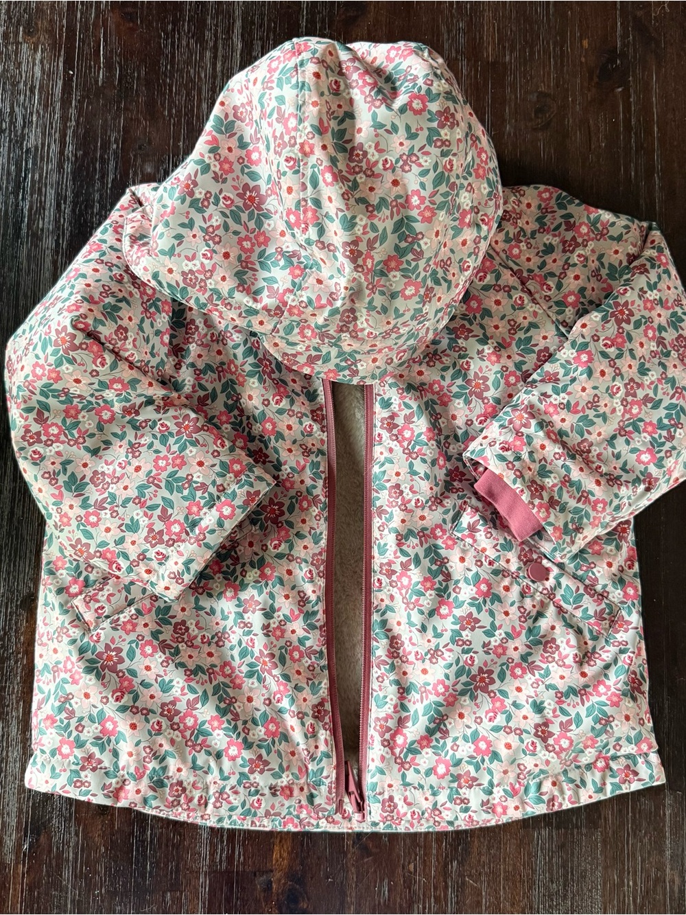 Zara Floral Hooded Raincoat